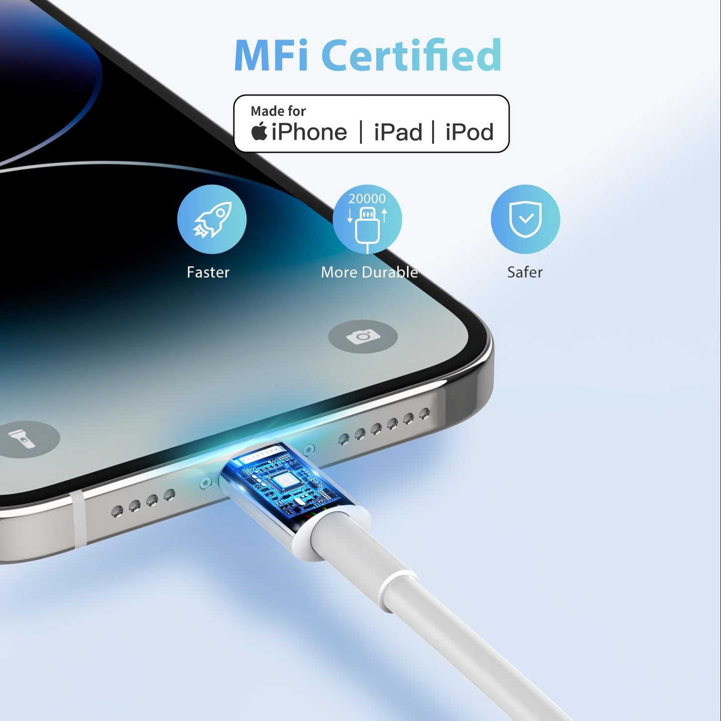 iPhone Charger [Apple MFi Certified] 3Pack 3.3FT Lightning to USB Charging Cord Car iPhone Carplay Cable Compatible iPhone 14 13 12 11 Pro Max XR XS…
