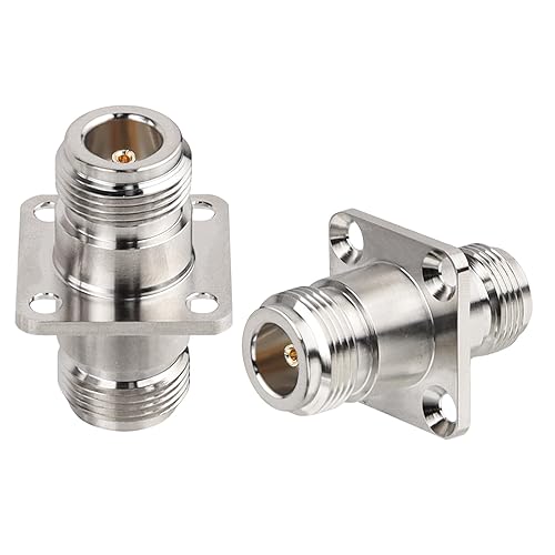 XRDS -RF 2pcs N Female to Female Connector 4 Hole Flange Panel Mount Adapter N Coax Jack Connector