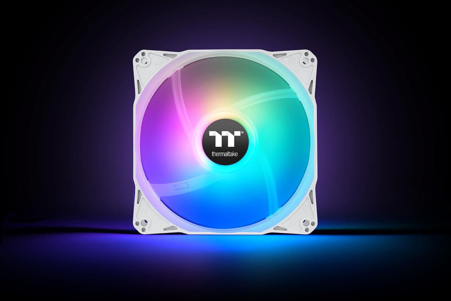 Thermaltake LE120 ARGB PWM Fan White (3 Pack), PWM Controlled 500~1500 RPM, 5V Motherboard Sync, 16.8 Million Colors 9 Addressable LEDs, 66.1 CFM
