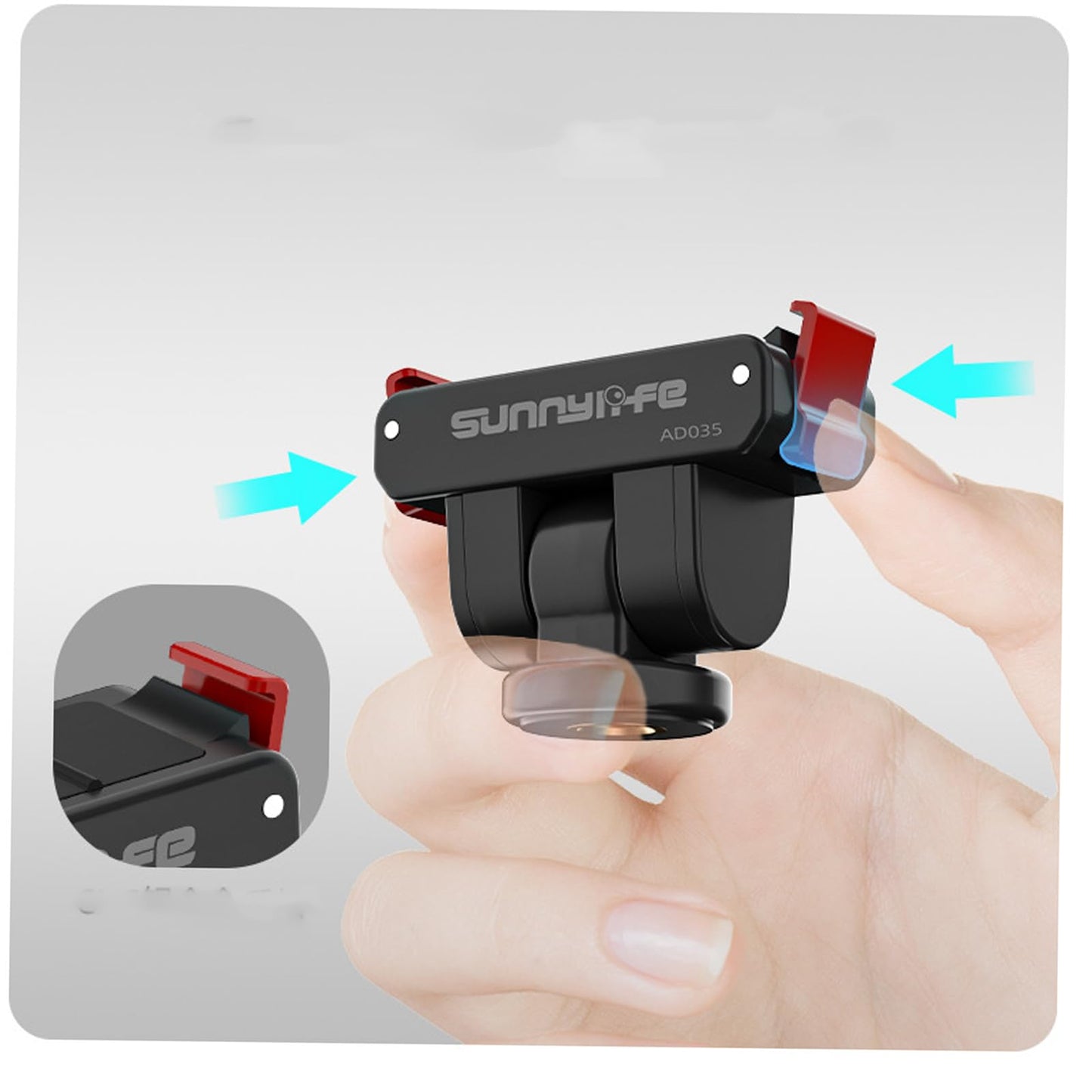 Honlyn Magnetic Quick Release Adapter for DJI OSMO 360/ACTION 5Pro/4/3/2, 1/4 Expansion Piece Rotation Adjustable Cold Boot Gimbal Base Expansion