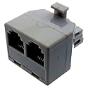 2 Outlet Modular Plastic Duplex Telephone Jack : ( Pack of 2 Pcs. )