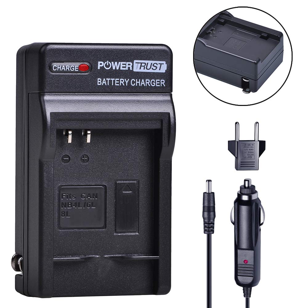PowerTrust 2Pcs NB-4L NB4L Battery + Fast Charger for Canon PowerShot ELPH 100 HS, 300 HS, 310 HS, SD1000, SD1100 is, SD1400 is, SD200, SD30, SD300