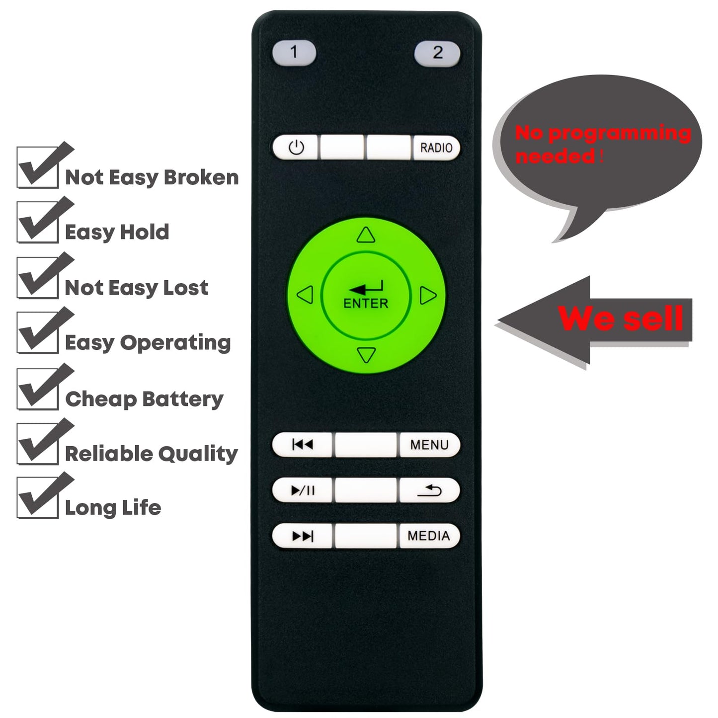 Replacement Remote Control for 2014 2015 2016 2017 2018 2019 2020 Cadillac Escalade DVD Entertainment System