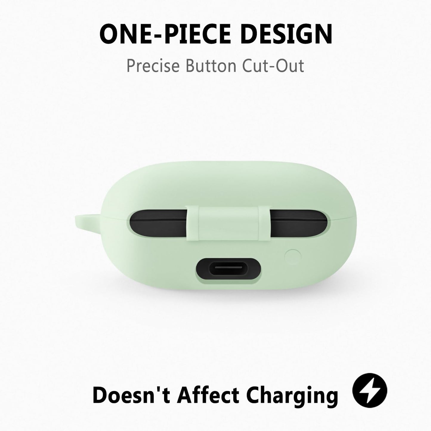 Geiomoo Silicone Case Compatible with Anker Soundcore Space A40, Protective Cover with Carabiner (Luminous Green)