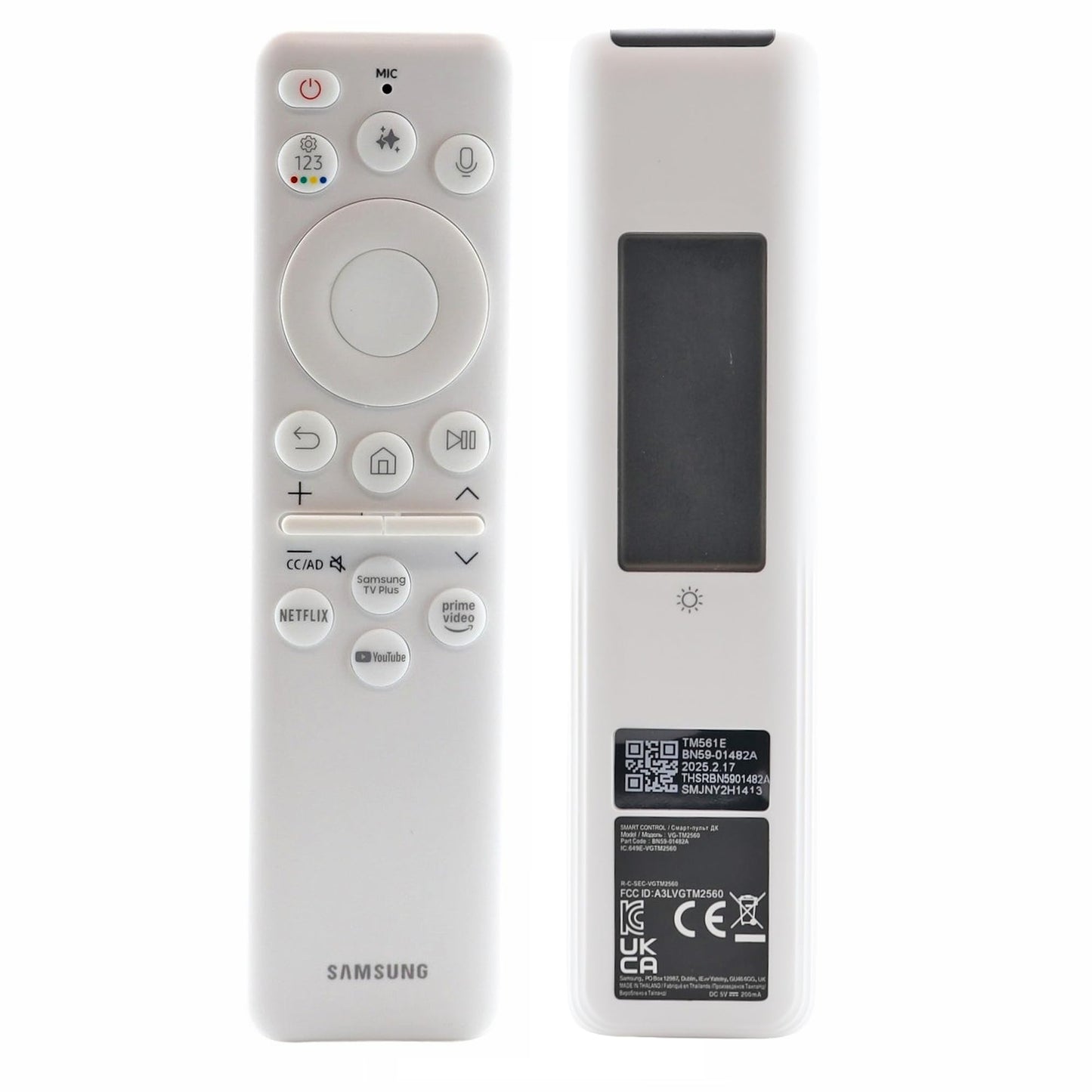 Dan's Originals OEM - BN59-01482A Replacement SolarCell AI Voice Remote Control for Samsung Smart TVs, The Frame, Smart Monitor, QLED and Neo QLED