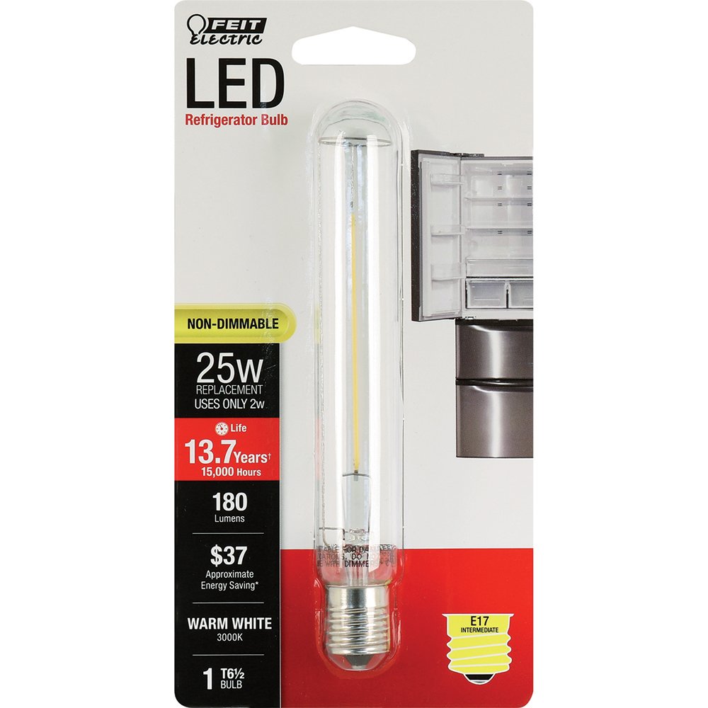 Feit Electric BPT61/2/SU/LED Non-Dimmable Led Bulb, 25 W, 120 Vac, E17 (Intermediate) Base, Warm, 180 Lumens, White