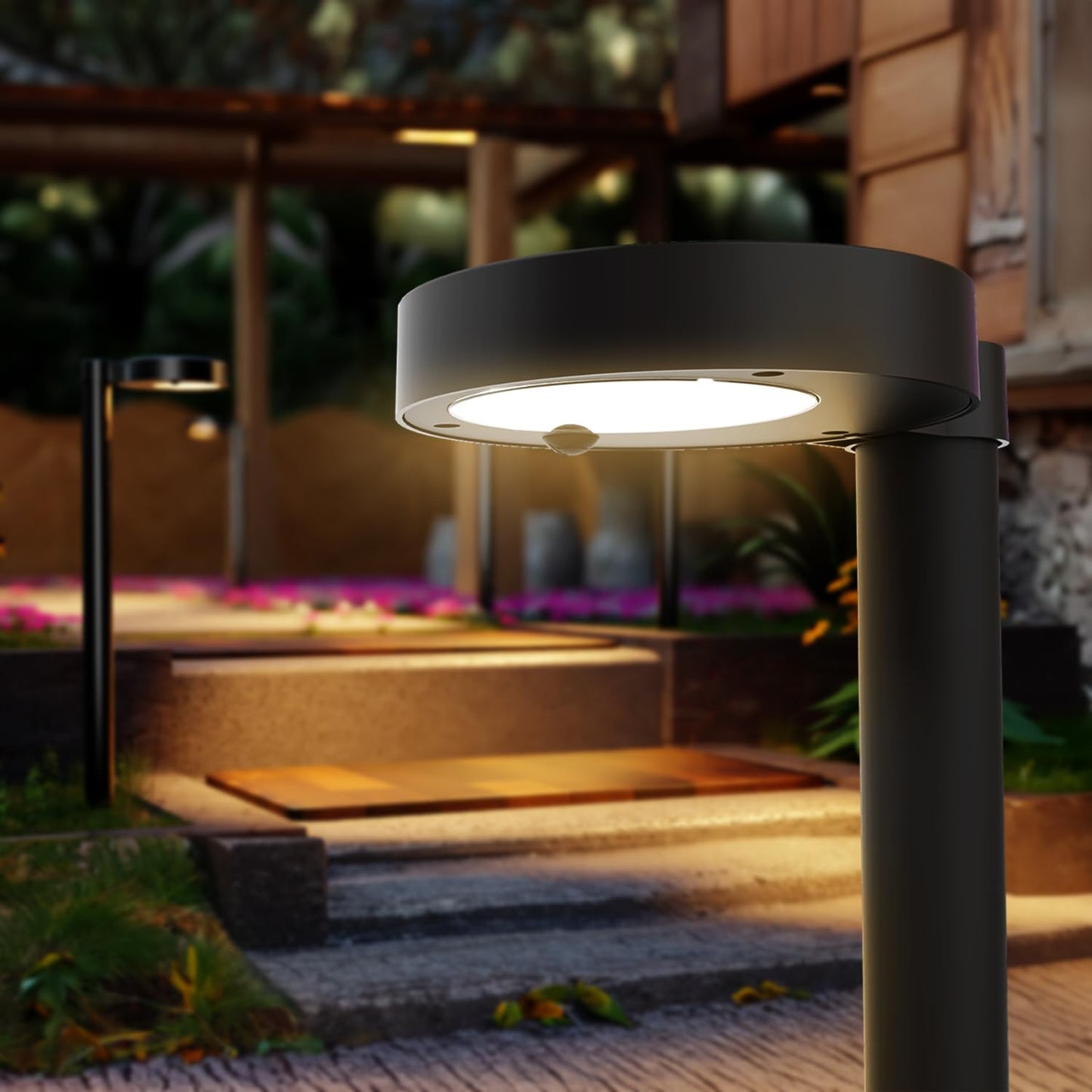Sunco 6 Pack 2W LED Solar Pathway Walkway Backyard Garden Patio Residential Ambient Decorative Outdoor Light-MD4, 120 Lumens, Selectable CCT 2700K