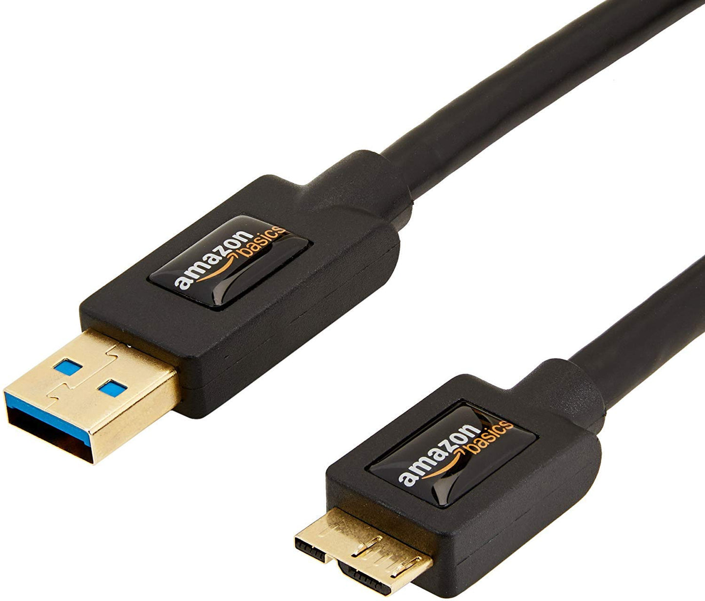Amazon Basics USB 3.0 Cable, Type USB-A Male to Micro USB, 6 feet (1.8 Meters), Black