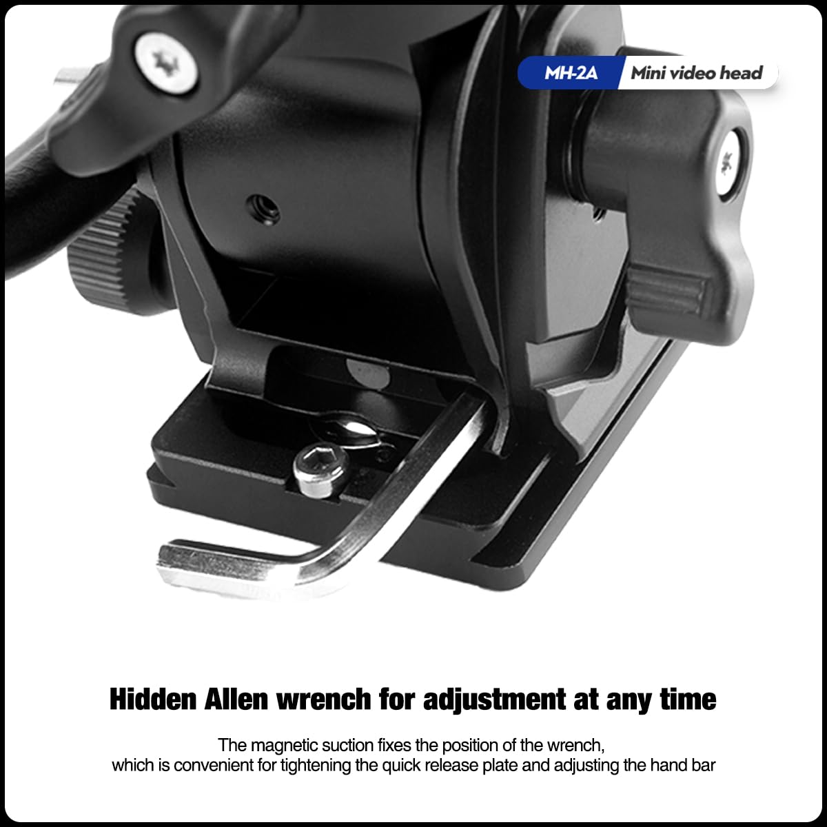 Fotopro Video Fluid Head Pan Tilt Head with Quick Release Plate and Adjustable Handle Max Load 6.61lbs 3kg for Compact Camcorders DSLR Camera Black