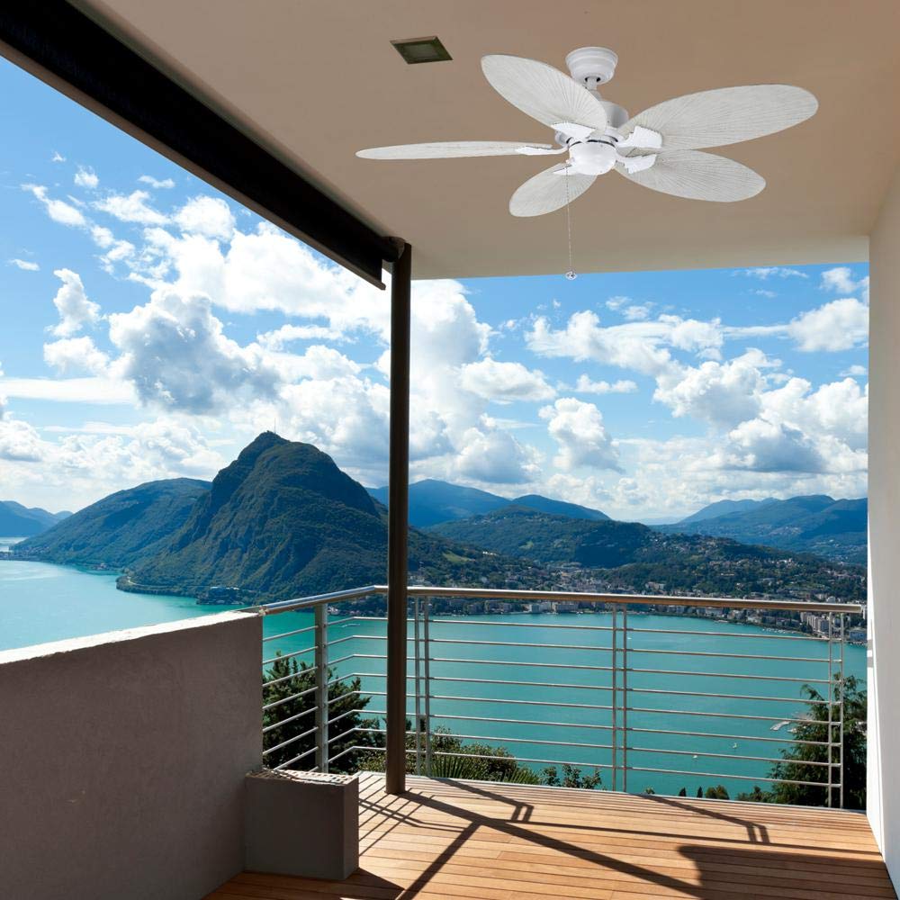 Hampton Bay Lillycrest 52 in. Indoor/Outdoor Matte White Ceiling Fan