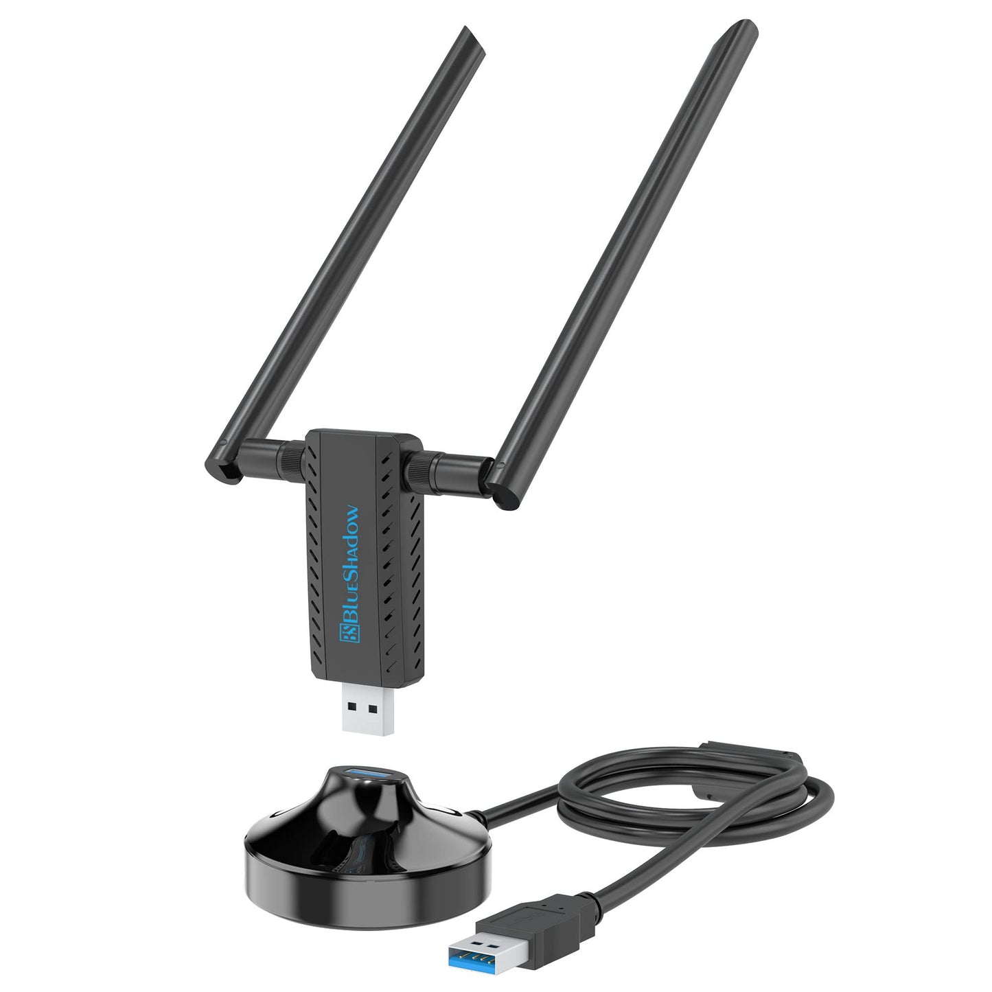Blueshadow AC1900 USB WiFi Adapter for Gaming - 2.4G/5G Dual Band Wireless Network Adapter for PC Desktop, MU-MIMO WiFi Dongle, USB 3.0, Supports