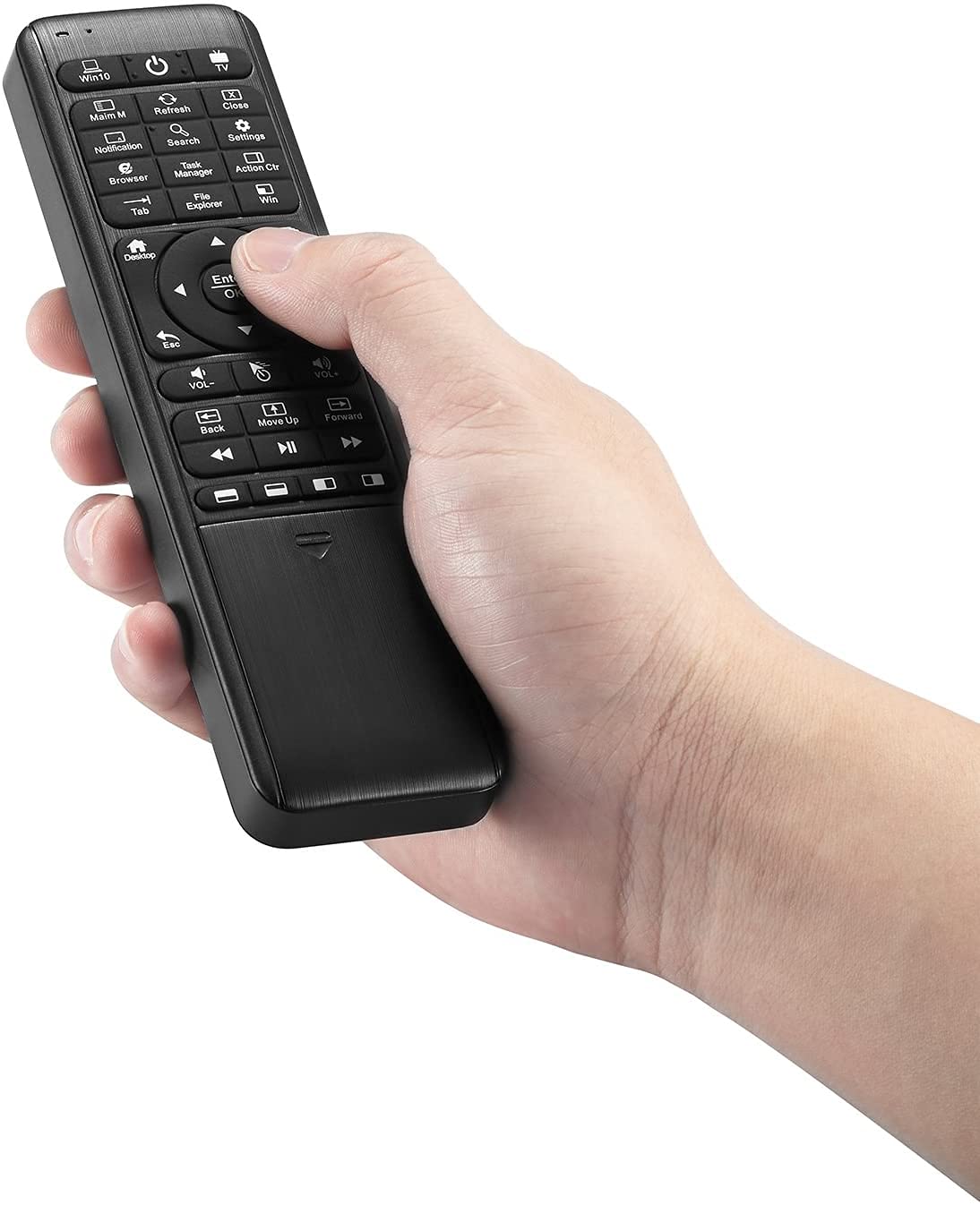 Pepper Jobs W10 GYRO Air TV Remote, QWERTY Keyboard Fly Mouse for Win 11/10, LED Backlit Keyboard mini PC Controller, 6-Axis Gyro w/Learning Remote