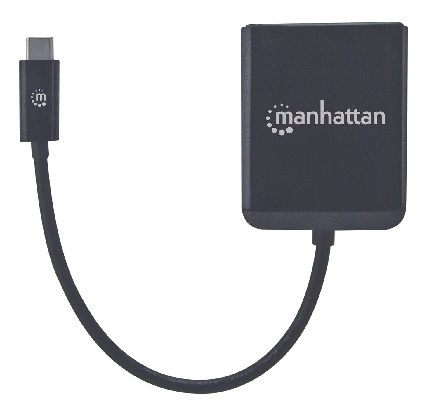 Manhattan USB-C to Dual DisplayPort Adapter, 4K@30Hz, MST, Black