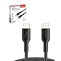 Belkin Gaming USB C to USB C Cable 60W (6.6ft), Braided Type C Charger Fast Charging for Nintendo Switch 2, iPhone 16, iPhone 15, iPad, MacBook Air