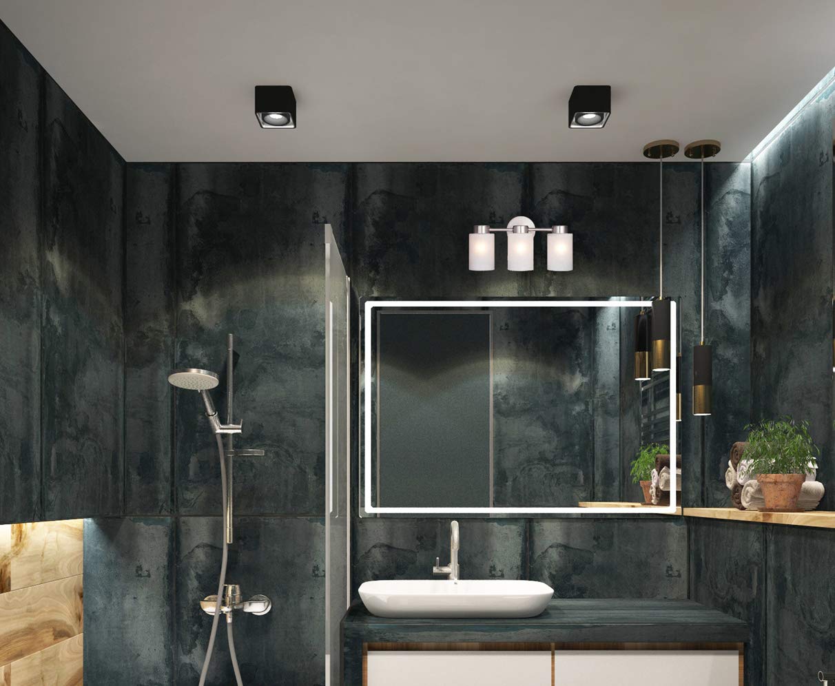 Bathroom Vanity Light fixtures, Wall Fixture, Vanity Sconce, Wall Sconce Light, Three Light Bathroom Vanity Light fixtures with Brushed Nickel Finish