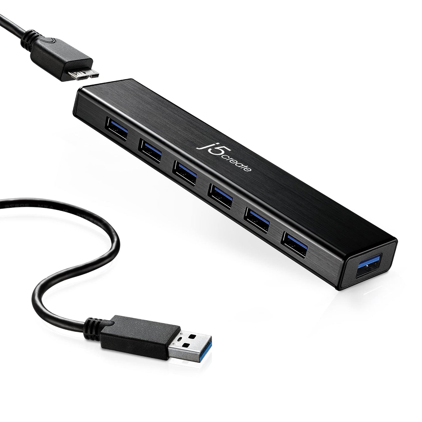 j5create 7-Port Powered USB 3.0 20W Data Hub with 3.3 ft Extended Cable