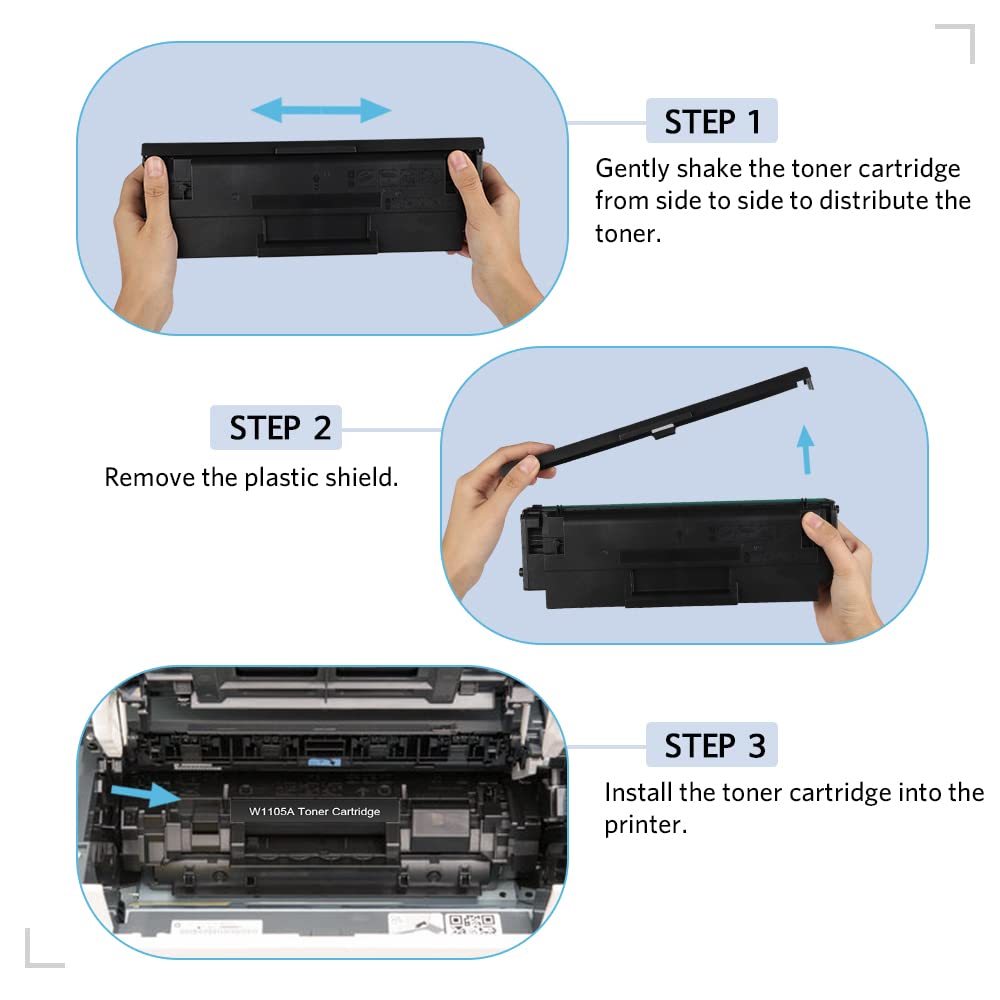 MxVol 105A W1105A Black Toner Cartridge Replacement for HP 105A 105 W1105A use for HP MFP 135A 135W 135FNW 135AG137FNW 137FWG 107A 107W 107R Printer
