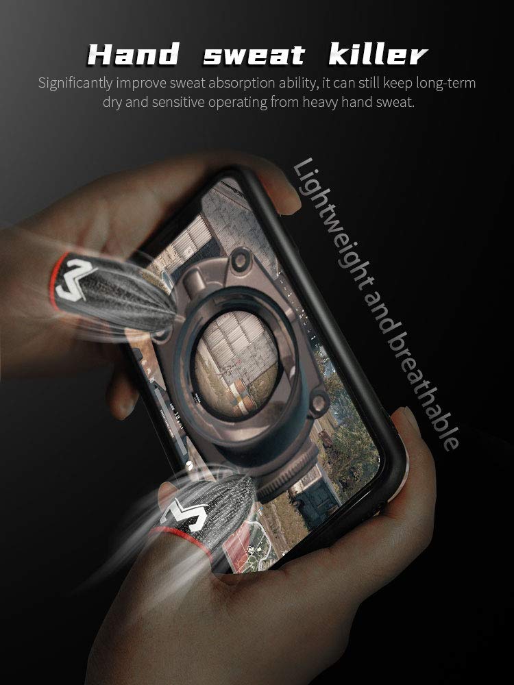 Mobile Game Finger Caps Non-Slip Touch Screen Gloves Anti-Sweat Sleeves Shoot Aim Thumb Cover Phone Accessories for CoD Warzone, Free Fire, PUBG, LOL