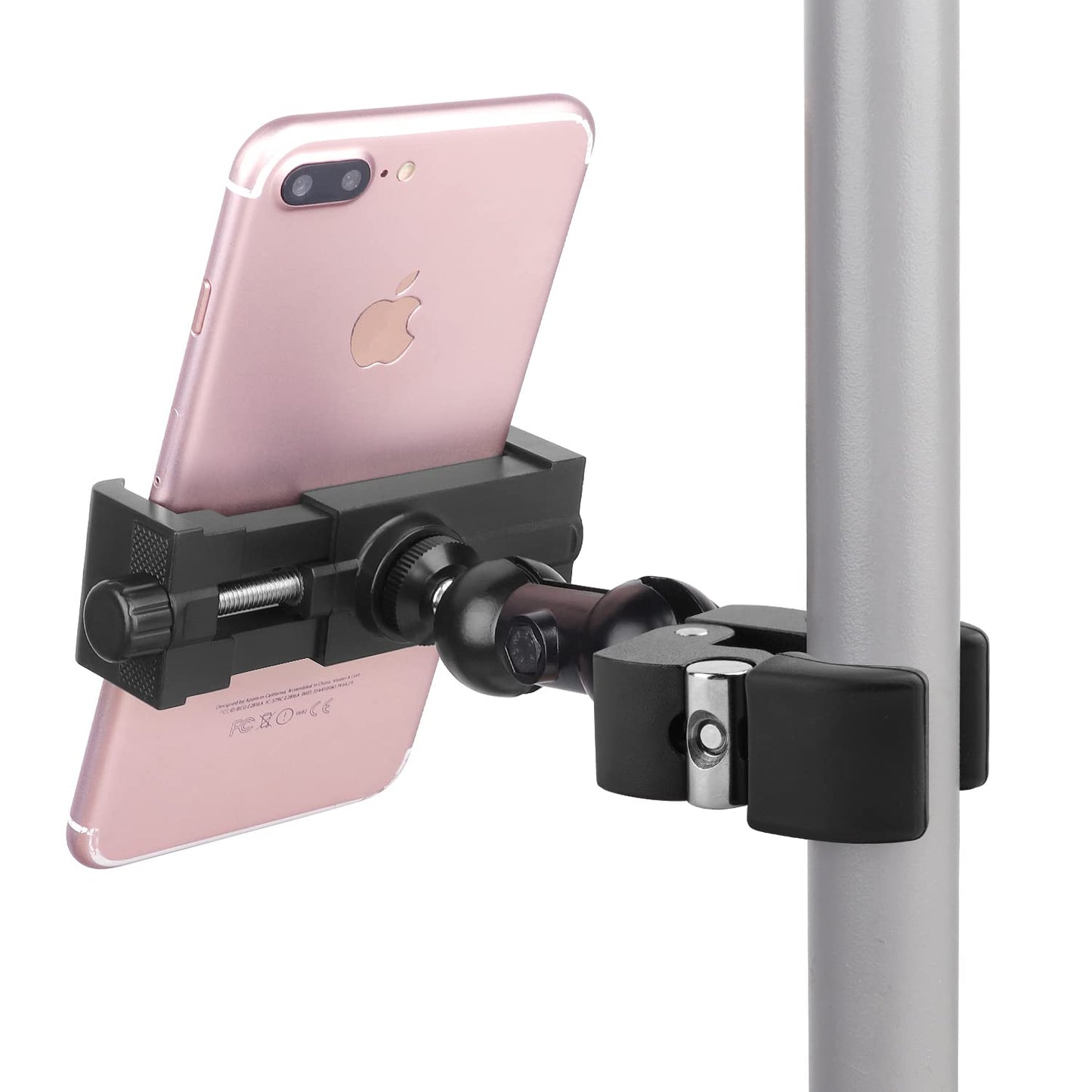 iTODOS Cell Phone Holder Mount Clip for Golf Cart,Wheelchair Walker,Stroller,Spin Bike, Table, Clamp Fits iPhone,Galaxy, Nexus,Most Phones and GPS up