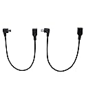 CERRXIAN 9Inch Mini USB Cable Combo Mini USB Female to Right Angle & Left Angle Male Data Sync and Charge Extension Cable (Black)(2-Pack) RL