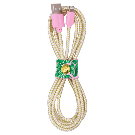 Lilly Pulitzer Cute Charging Cord, Extra Long Phone Cable with USB, Fast Charger Compatible with iPhone, Apple Watches, Airpods, Let's Go Bananas