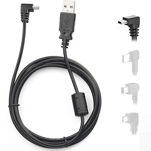 YQMAJIM for Garmin GPS Charger Cable,(6Ft 18AWG) Mini USB GPS Power Cord for Garmin Nuvi,90 Degree GPS Replacement Charging Wire,GPS Charger Cables