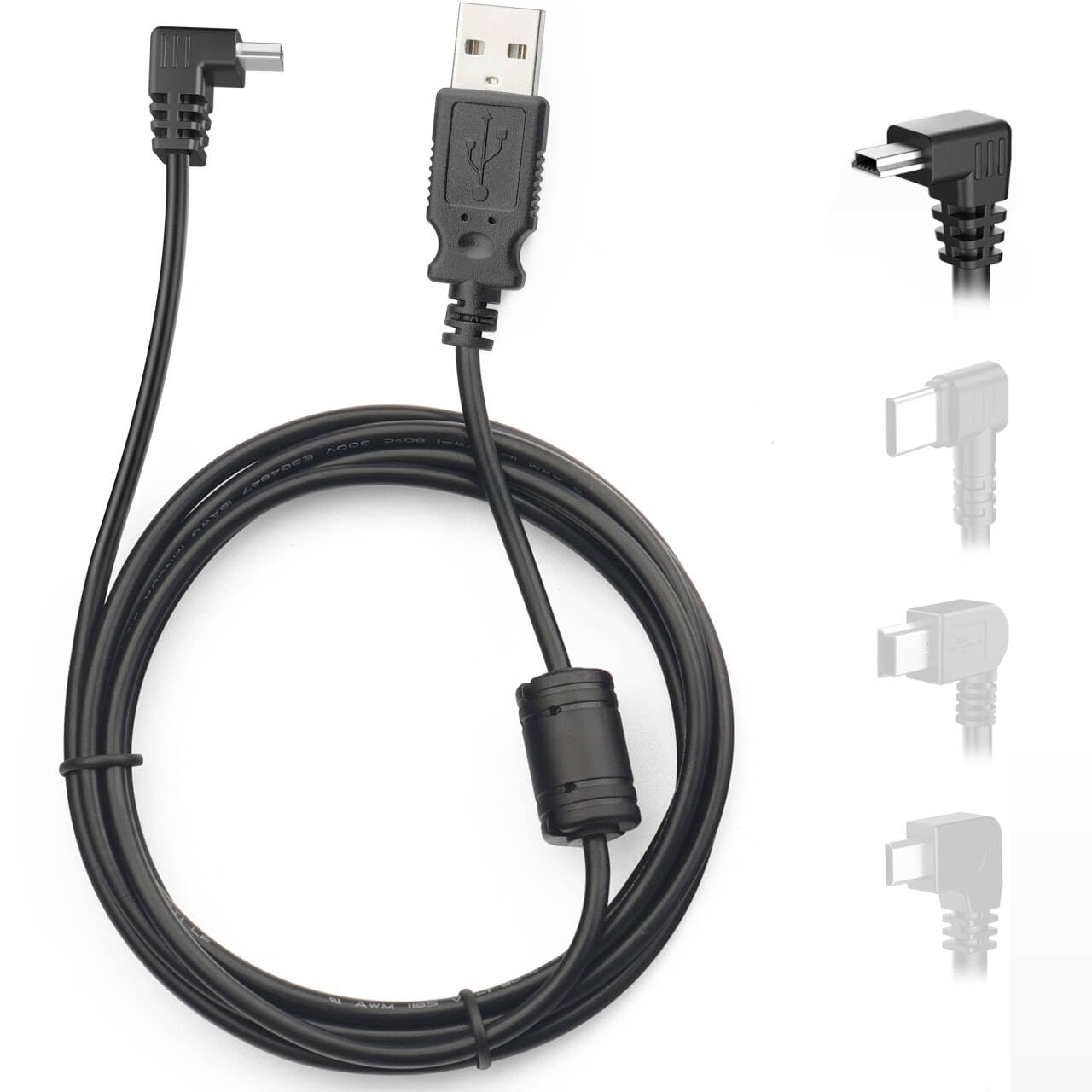 YQMAJIM for Garmin GPS Charger Cable,(6Ft 18AWG) Mini USB GPS Power Cord for Garmin Nuvi,90 Degree GPS Replacement Charging Wire,GPS Charger Cables