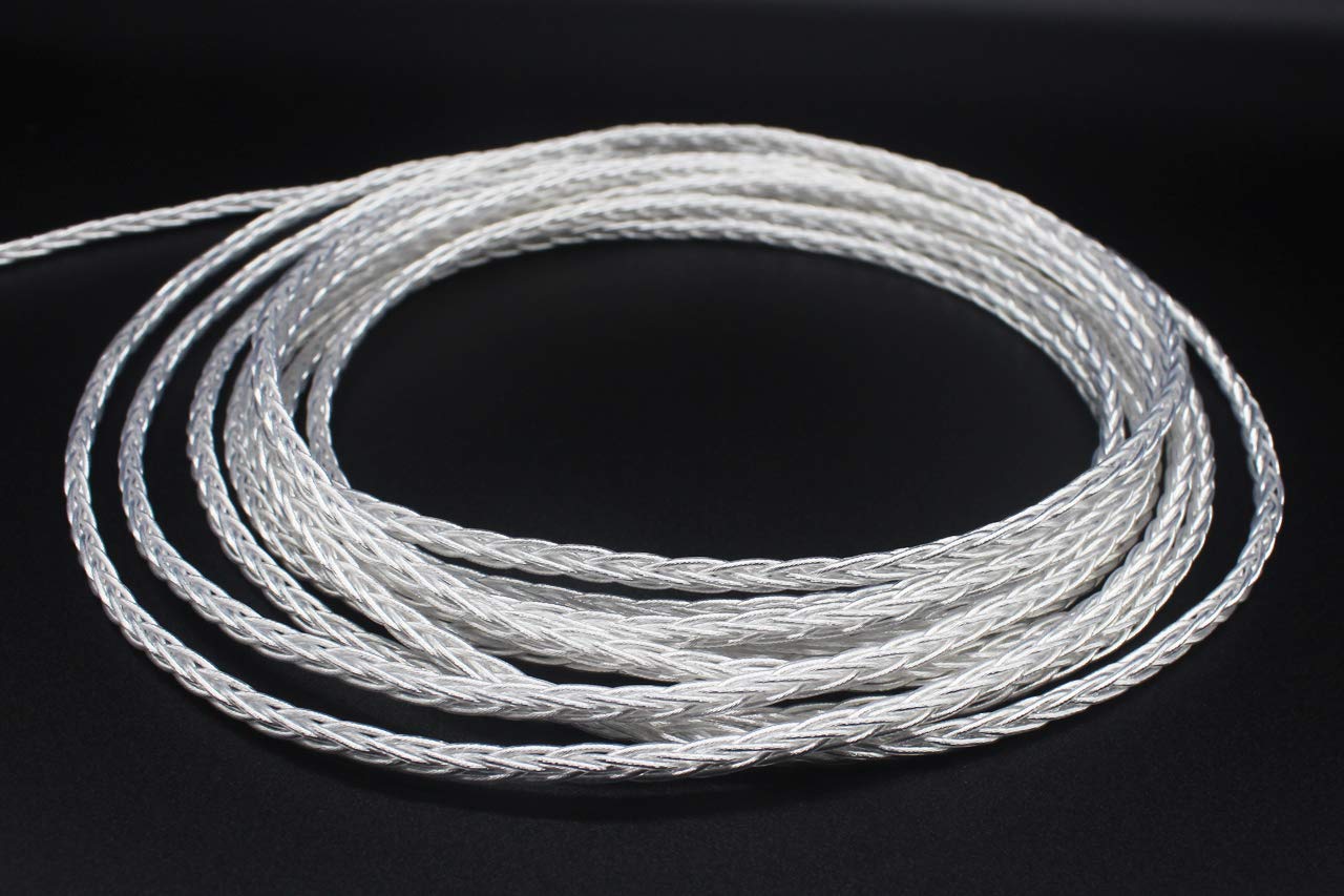Youkamoo 4.4mm Male to Male Balanced 5 Pole 8 Core Silver Plated Headphone Adapters Cable Silver Plated Aux Cable 1m