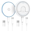 MagSafe Charger 2 Pack, 15W Magnetic Wireless Charger Fast Charging with Foldable Kickstand & 4.2FT Type C Cable, USB-C/A Ports Compatible with iPhone