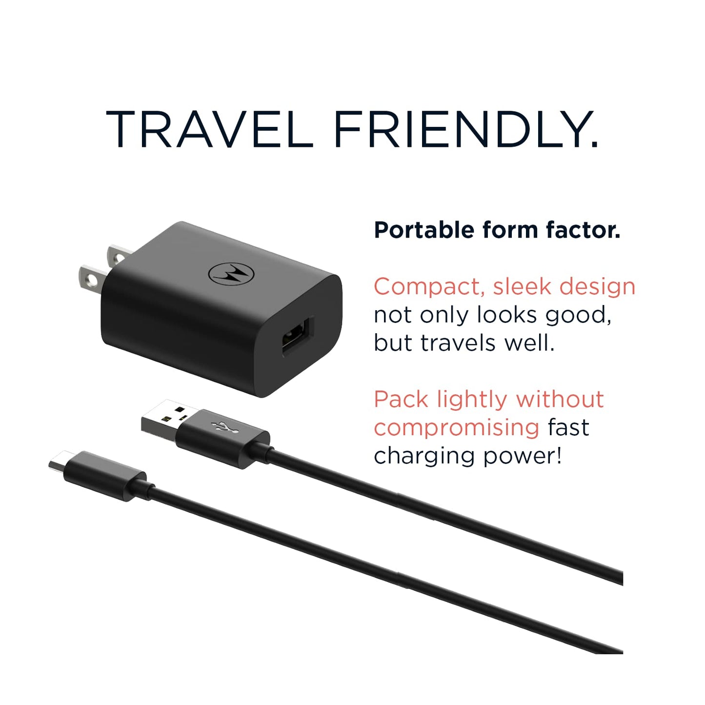 Motorola TurboPower Bundle: 20W Wall Charger & 18W Car Charger with two 1m USB-A to USB-C cables for Moto G100, G Power (2022/2023 5G), G Stylus