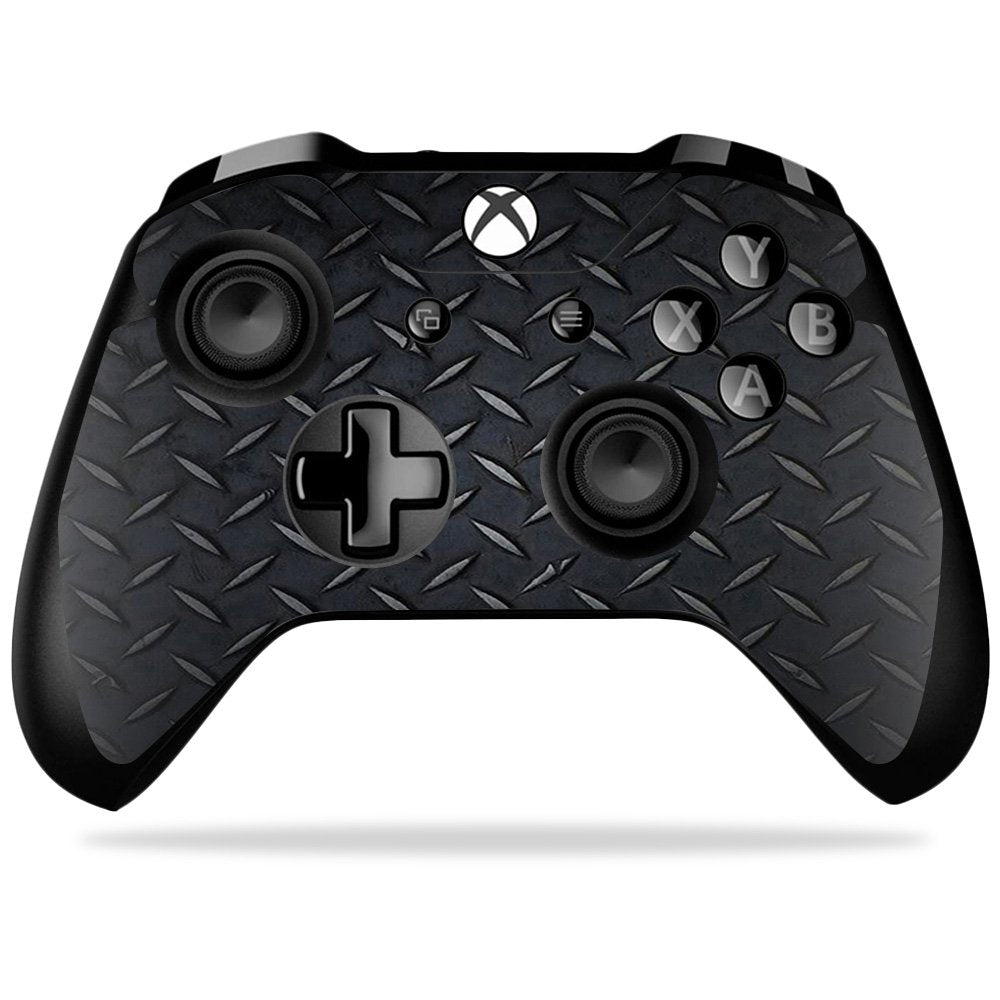 MightySkins Skin Compatible with Microsoft Xbox One X Controller - Black Diamond Plate | Protective, Durable, and Unique Vinyl wrap Cover | Easy