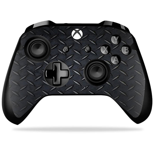 MightySkins Skin Compatible with Microsoft Xbox One X Controller - Black Diamond Plate | Protective, Durable, and Unique Vinyl wrap Cover | Easy