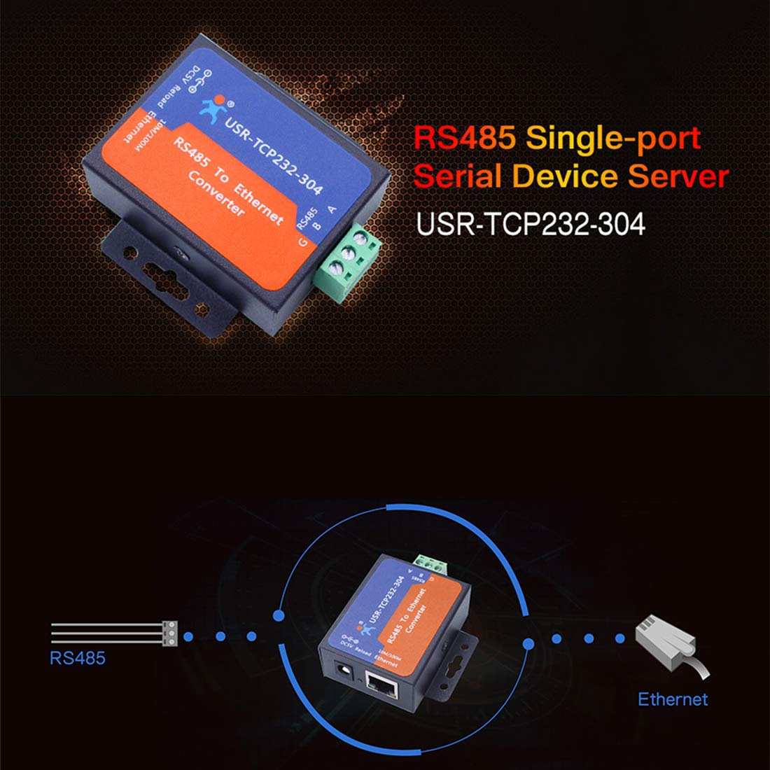USR 10/100 Mbps RJ45 Ethernet Adapter, 2KV Electromagnetism Isolation, IP, TCP, UDP, DHCP, DNS, HTTP, ARP, ICMP