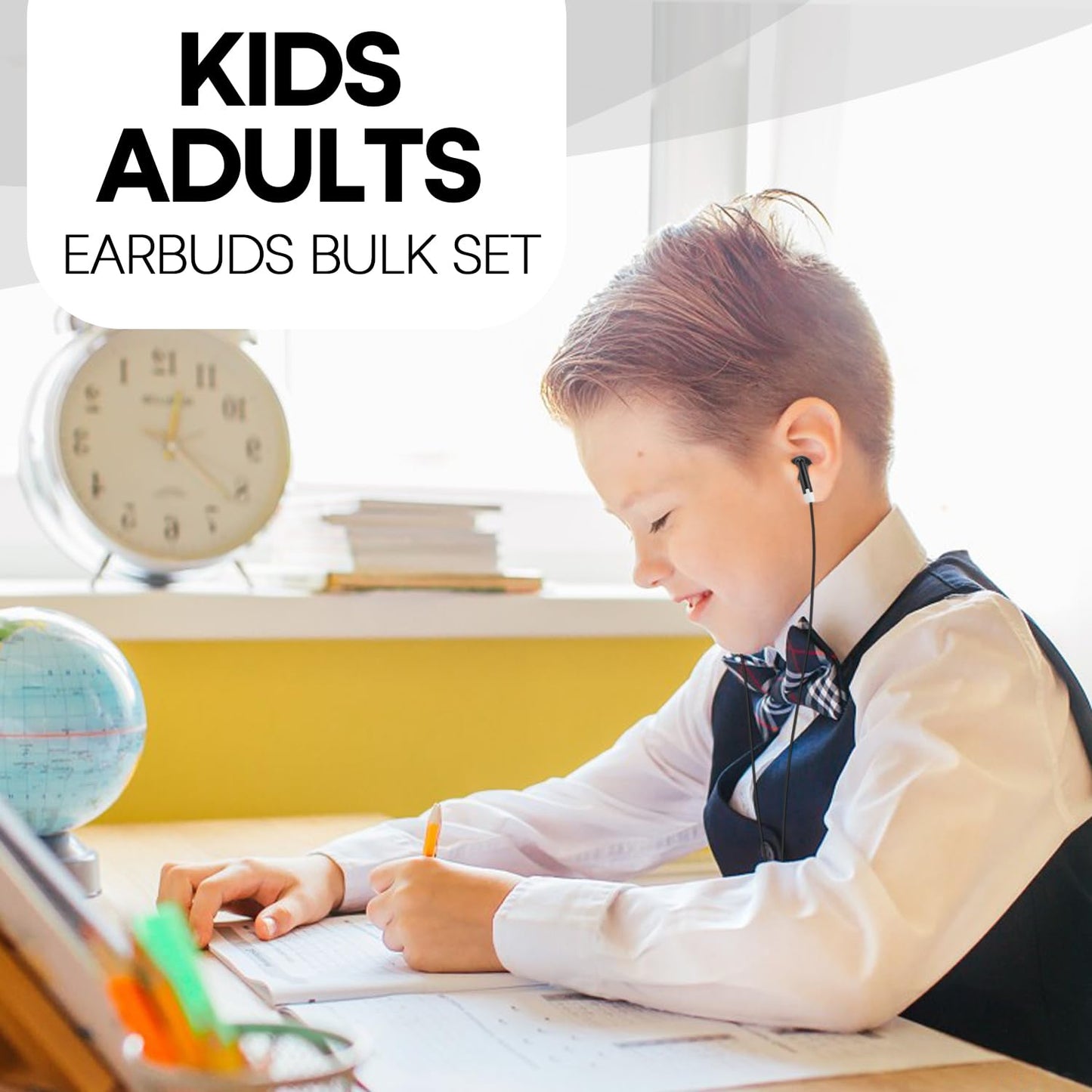 Yoley Bulk Earbud Headphones 50 Pack for School Classroom Kids, Wholeslae Wired Durable Earphones Class Set for Students Children Toddler Teens Boys