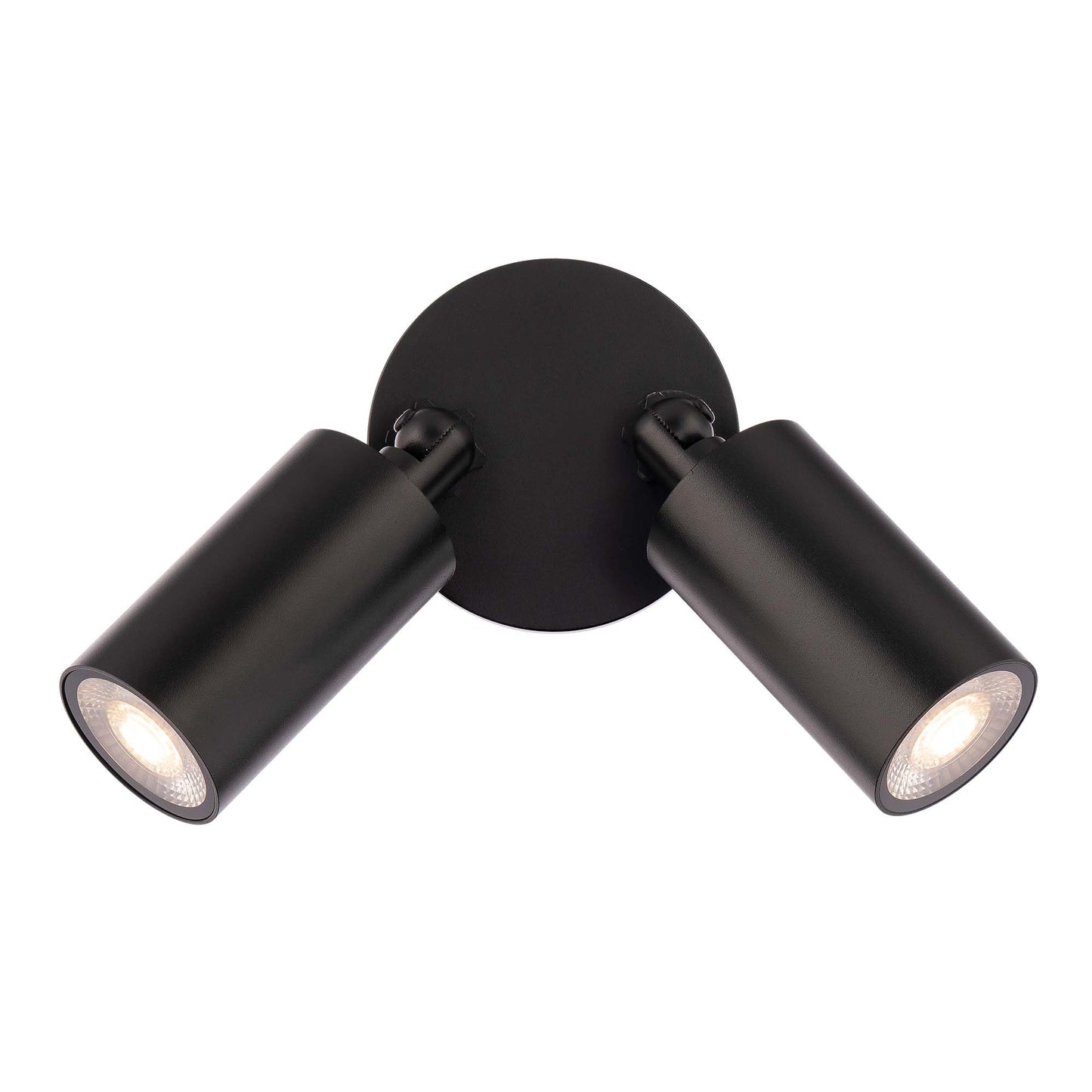 Cylinder LED Double Adjustable Indoor or Outdoor Wall Light 3000K in Black