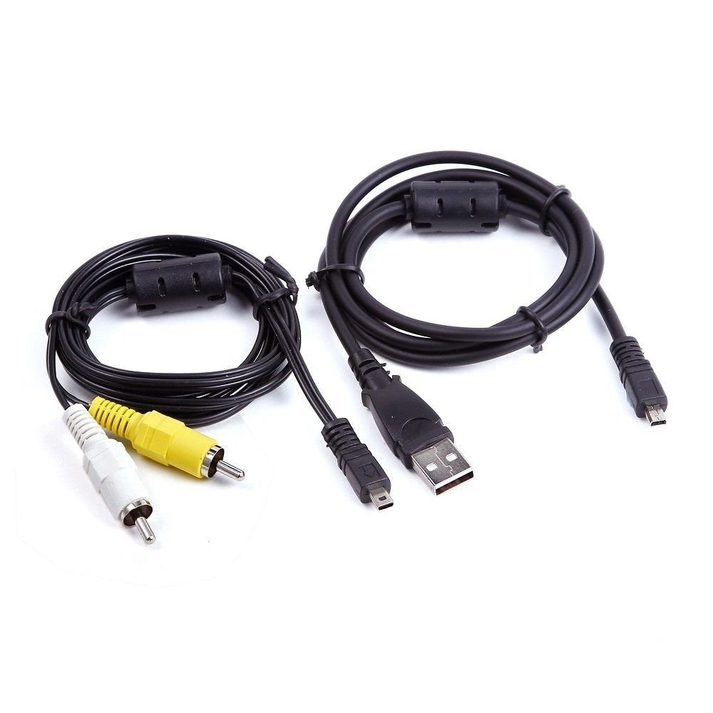 MaxLLTo USB Data +A/V TV Video Cable Cord for Nikon Coolpix L28 L27 S1100 pj L840 Camera