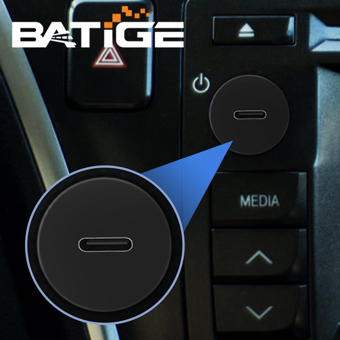BATIGE Small Type C 3.0 Car Flush Mount Cable USB C 3.0 Panel Mount Male to Female Extension Cable for Car Truck Boat Motorcycle Dashboard 3ft