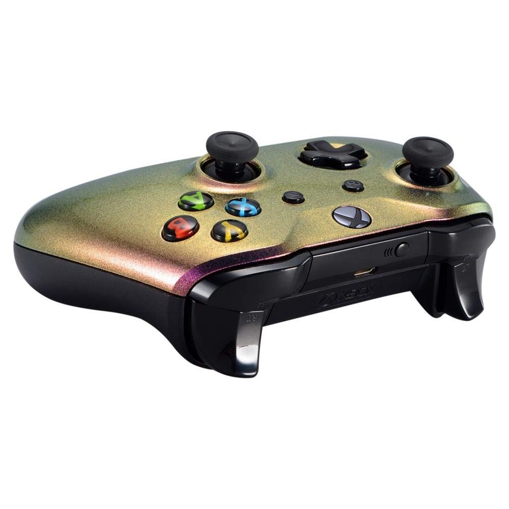UN-MODDED Custom Controller compatible with Xbox One S/X Unique Design - Multiple Colors Available (Chameleon Purple/Green)