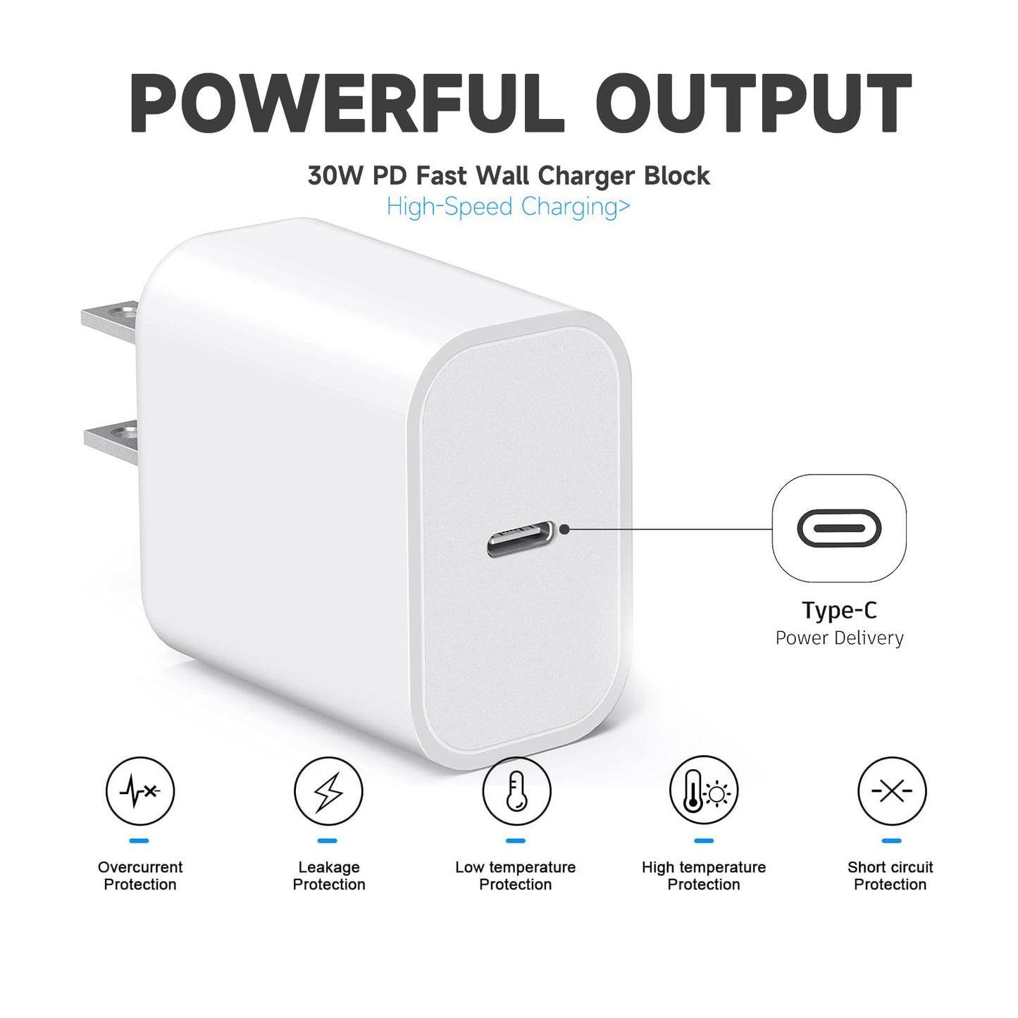 4 Pack 30W USB Type C Wall Charger Adapter for Airpods Pro 2nd/3rd Gen Earbuds,iPhone 16E 17 16 Pro Max/15/14/13/12/11 Plus Fast Charging