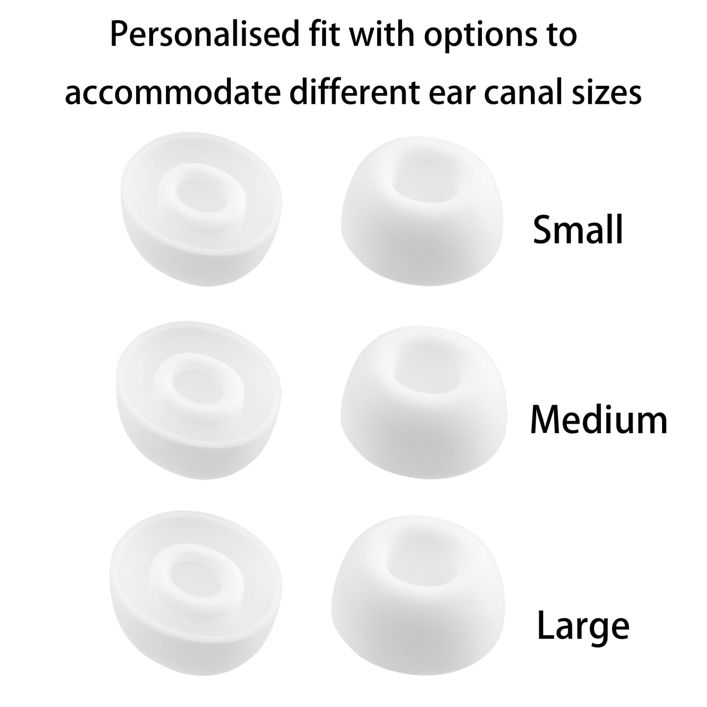 NANLANFAN Silicone Ear Tips Replacement for Nothing Ear/Nothing Ear (a) Wireless Earbuds, 6 Pairs (S/M/L, White)