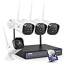 ANNKE WS300 3MP Wireless Camera System, 8 Channel 5MP Wireless NVR with 4Pcs 3MP Weatherproof IP Cameras, Compatible with Alexa, 100ft Night Vision