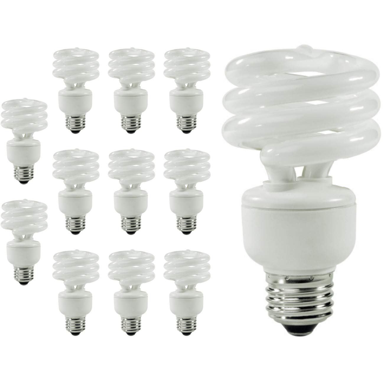 GoodBulb 13-Watt CFL Light Bulbs 4100K Cool White Light Color E26 Base 900 Lumens 82 CRI 10000 Life Hours EcoSmart Lights Pack of 12 Bulbs