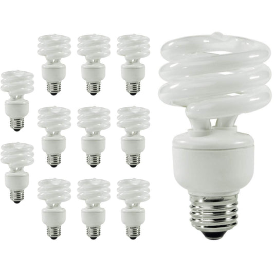 GoodBulb 13-Watt CFL Light Bulbs 4100K Cool White Light Color E26 Base 900 Lumens 82 CRI 10000 Life Hours EcoSmart Lights Pack of 12 Bulbs