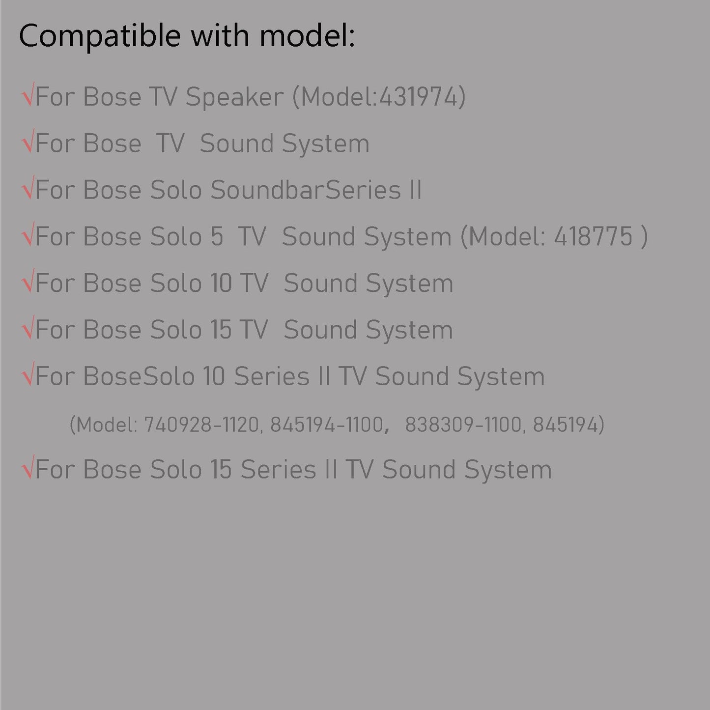 DHCHAPU Universal Remote Control Suitable for Bose Solo 5 10 15 Series ii TV Sound System 732522/418775/431974 and TV Speaker