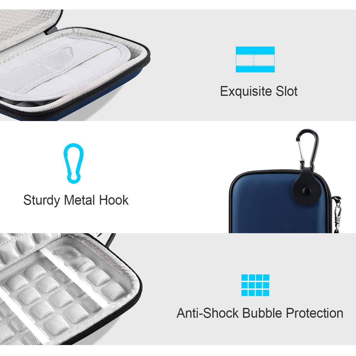 Lacdo Hard Drive Carrying Case for Western Digital WD Elements/WD My Passport/My Passport Ultra Portable External Hard Drive HDD 1TB 2TB 4TB 5TB 6TB