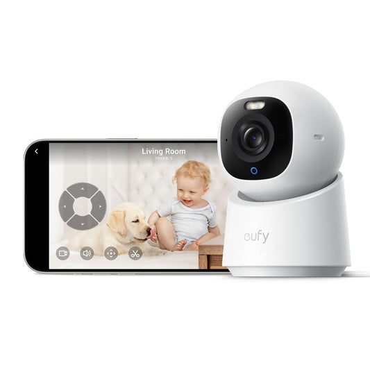 eufy Indoor Cam E30, Latest Generation, 4K UHD Security Camera, Pet/Dog/Baby Camera with Phone app, Color Night Vision, Human/Pet Auto Tracking, 360