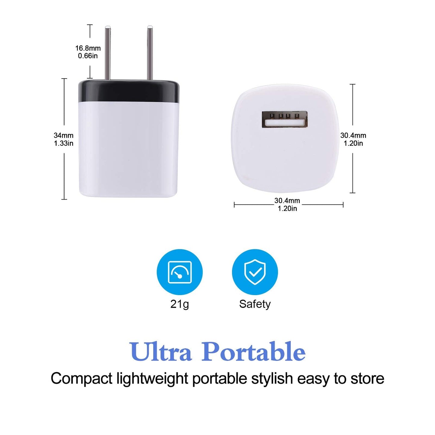 USB Wall Plug, 10Pack 1A/5V Single Port USB Wall Charger Power Adapter Charging Block Cube Brick Box for iPhone 17 16 15 14 13 12 Pro Max/XS,Samsung