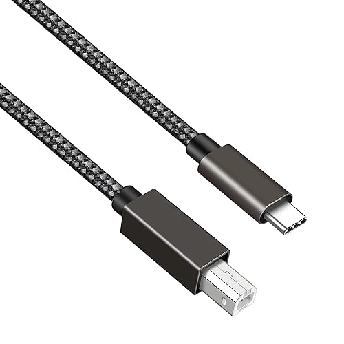6FT Long USB B to USB C Printer/MIDI Cable for MacBook, PC, Laptop, MIDI Keyboard, DJ Controller, DAC, HP, Canon, Brother, Samsung, Dell, Epson