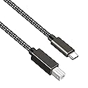 6FT Long USB B to USB C Printer/MIDI Cable for MacBook, PC, Laptop, MIDI Keyboard, DJ Controller, DAC, HP, Canon, Brother, Samsung, Dell, Epson