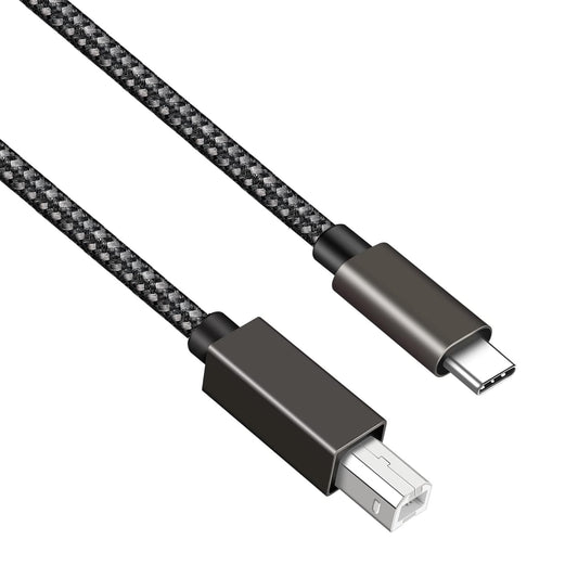 6FT Long USB B to USB C Printer/MIDI Cable for MacBook, PC, Laptop, MIDI Keyboard, DJ Controller, DAC, HP, Canon, Brother, Samsung, Dell, Epson